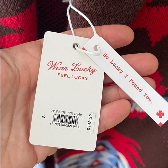 ‼️FINAL PRICE‼️ Lucky brand Brown Aztec Pattern Cardigan- new with tags - Picture 2 of 4